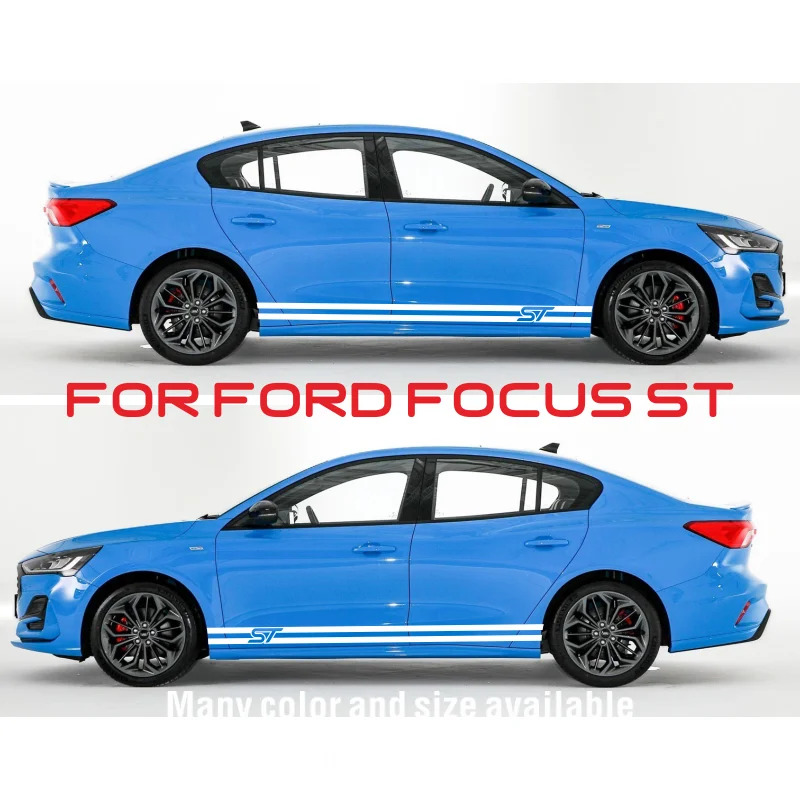 

2pcs Car Side Stripe Sticker Auto Stylish Graphics Decal Vinyl Film Automobile Styling For Ford Focus st Car Tuning Accessories