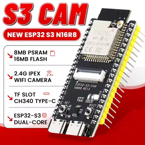 ESP32 S3 N16R8 Development Board with Extend 2.4G Wifi Module for Camera Module OV2640 8MB PSRAM 16MB FLASH ESP32 S3 CAM Type-C
