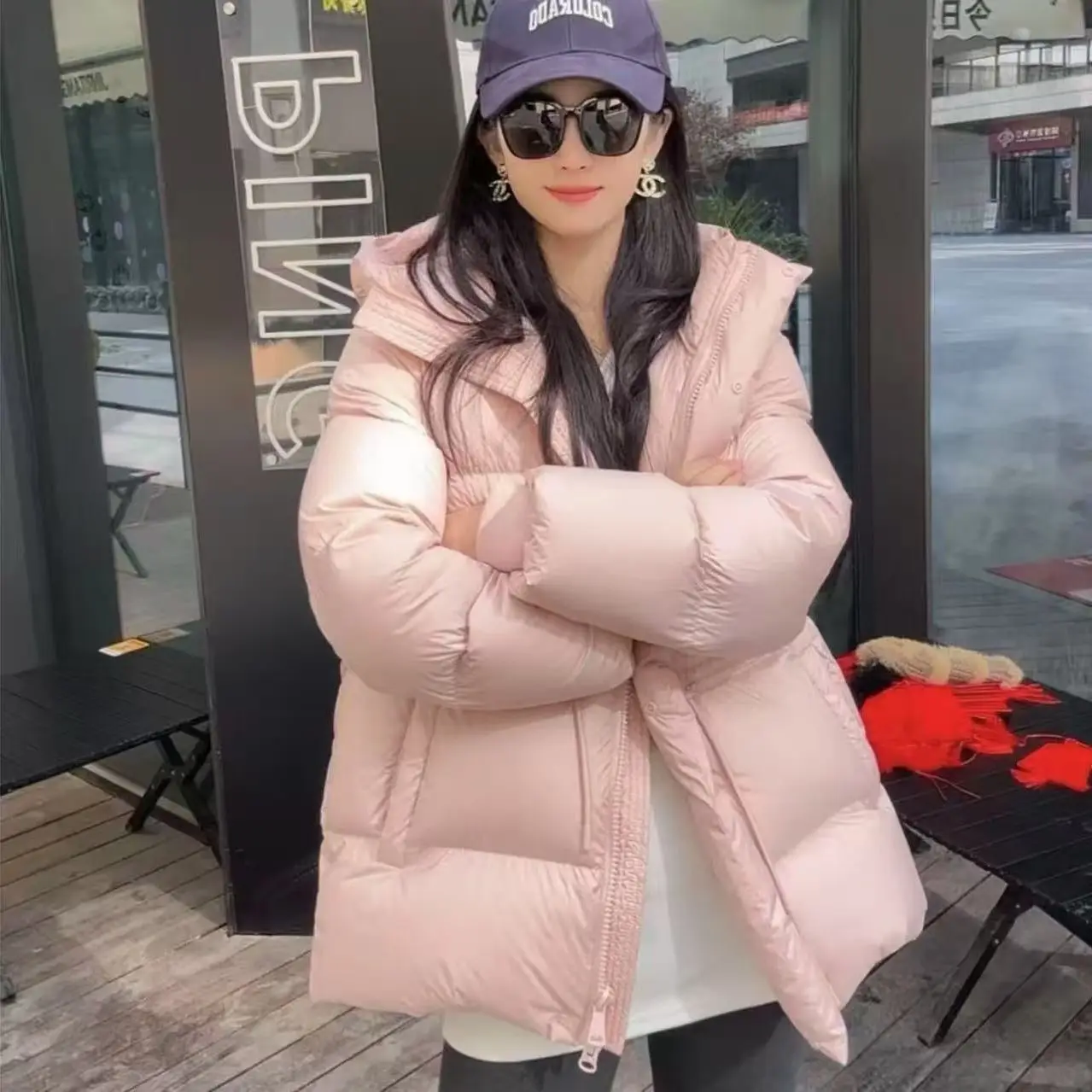 

Gagarich Cotton Jacket Women Hooded Drawstring Waist Cinching Slimming Autumn Winter 2025 New Style Thickened Parkas Top