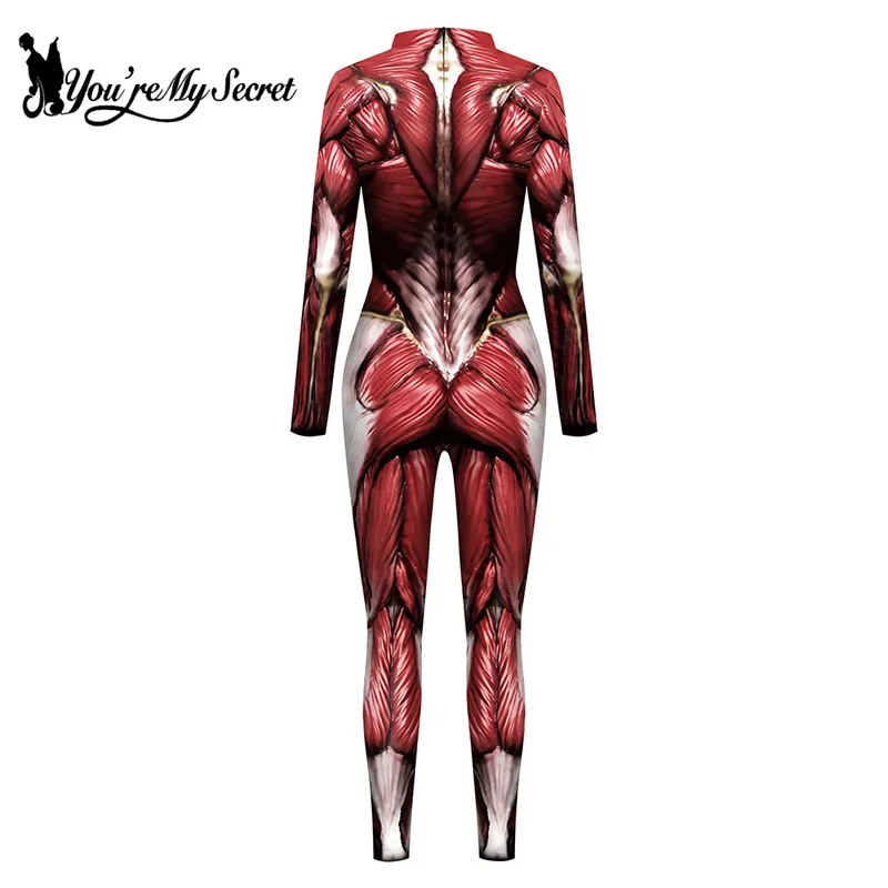 HN8 [You're My Secret] Halloween Cosplay Costumes for Men Women 3D Printed Muscle Elastic Human Anatomy Body Bodysuit Jumpsu8…Gf