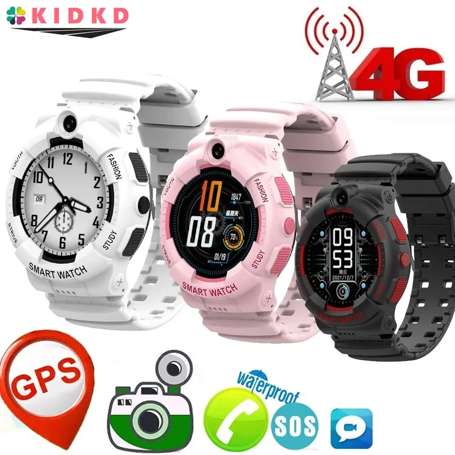 

4G Kids Smart Watch GPS Wifi Ip67 Waterproof 680Mah Battery 1.4 Inch Display Camera Take Video Voice SOS Call Camera Smartwatch