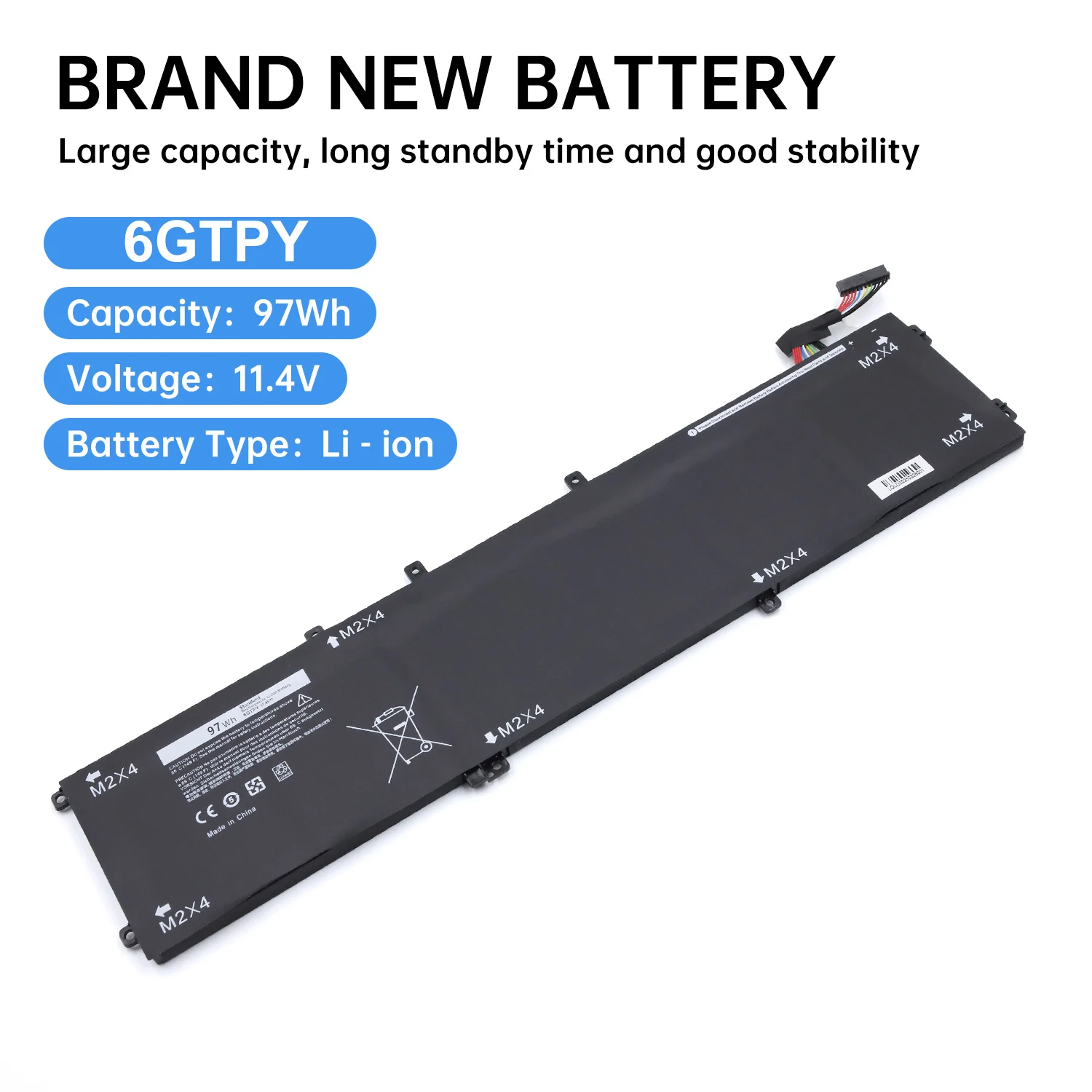 Brand New 6GTPY 11.4V 97WH Laptop Battery For DELL XPS 15 9570 9560 7590 For DELL Precision 5520 5530 Series Notebook H5H20