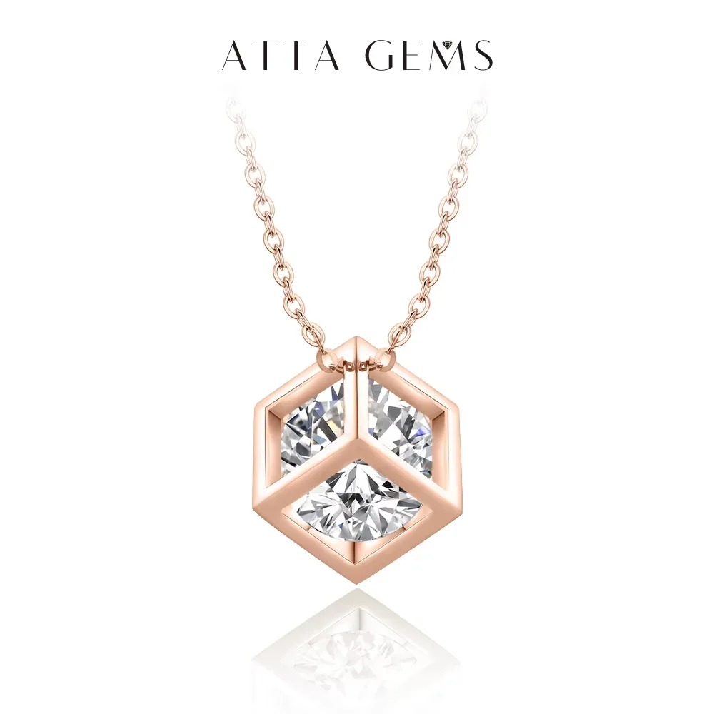 Attagems Luxus 4,0 ct d Farbe Moissan ite Halskette für Frauen Sterling Silber Weißgold plattiert Anhänger Party Jubiläums geschenk