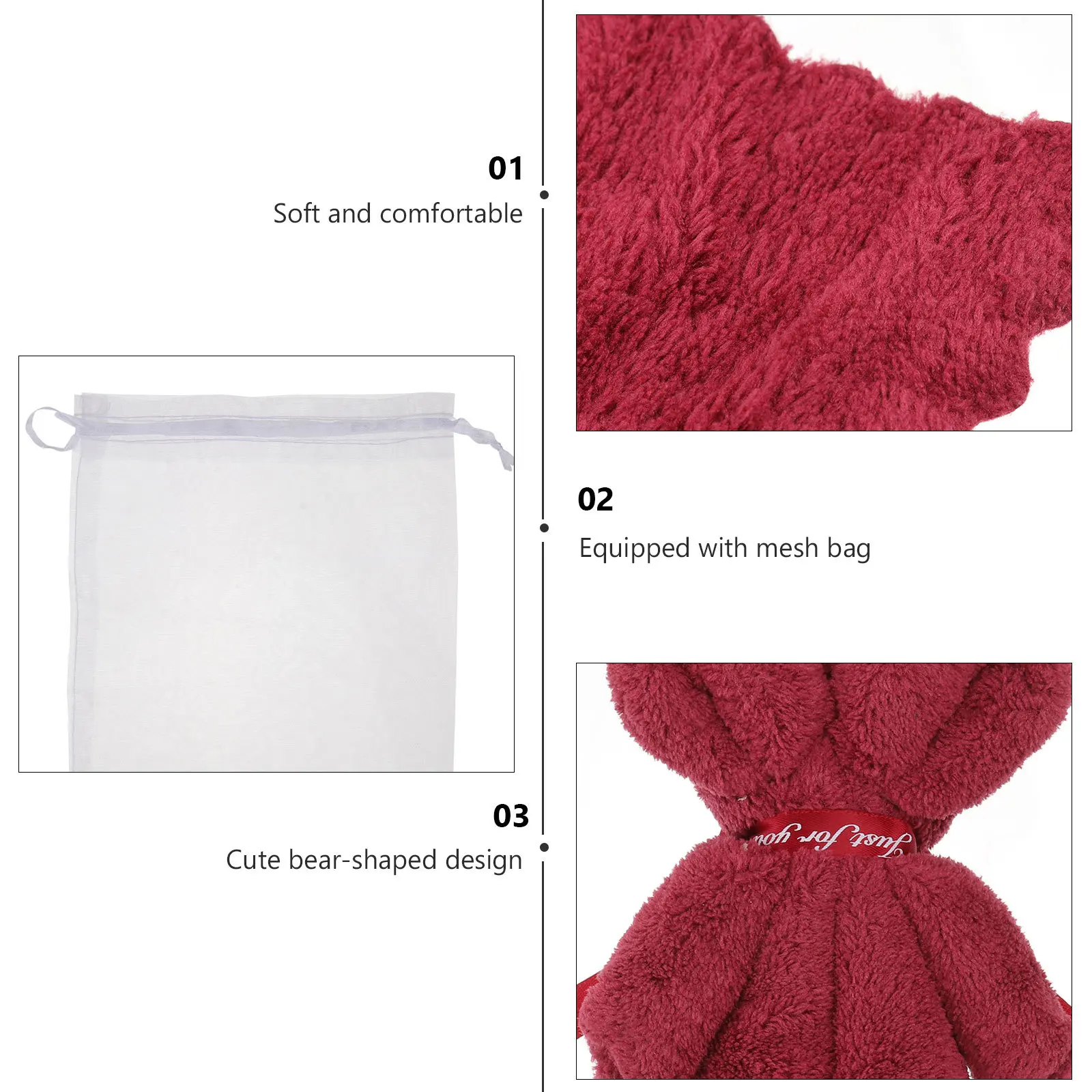 

1 set Bear Shaped Towel Set Thickened Cotton Skin-Friendly Soft Breathable Cartoon Washcloth Christmas Gift Wedding Party Towel