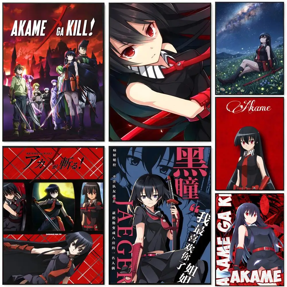 Cartoon A-Akame Ga Kill Poster HD Waterproof Self-Adhesive Wall Art – Multi-Scene Use, Top Gift Pick