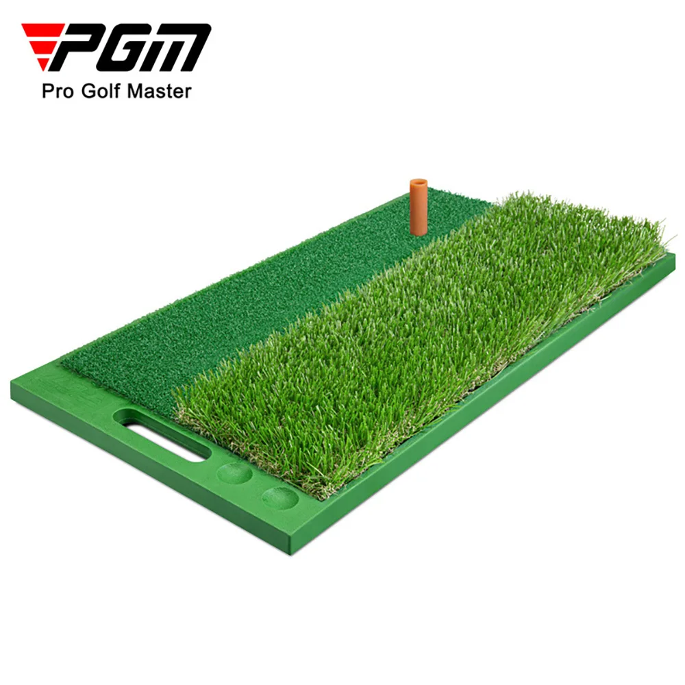 PGM Golf Double Grass Strike Pads TPE Soft Bottom Handheld Golf Practice Pads  Artificial Grass Golf Swing Practice Accessories