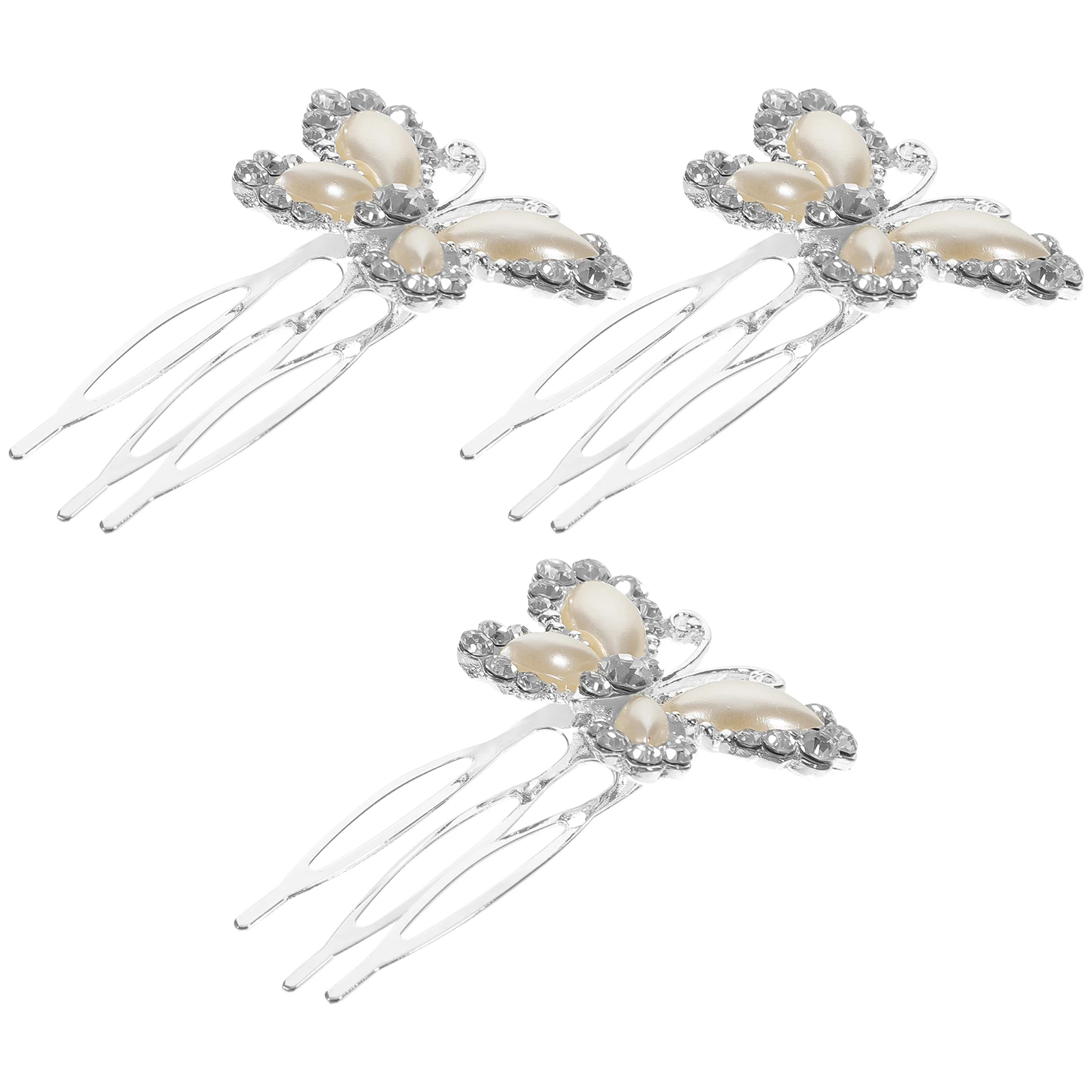 

3 Pcs Hair Combing Card Rhinestone Side Combs Wedding Pin Bride Accessory Bridal