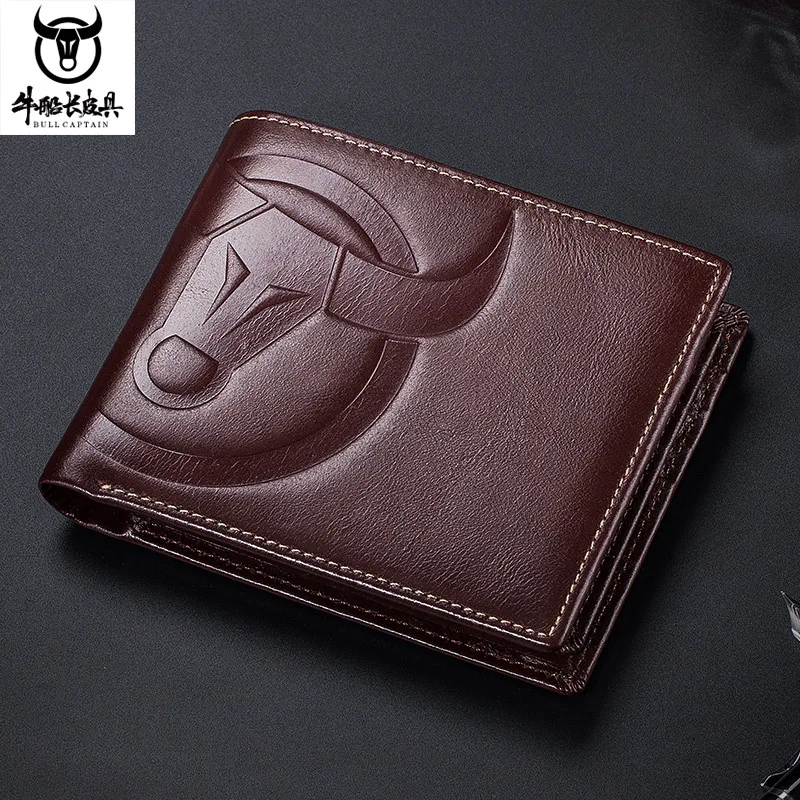 Retro Wallet Men's Genuine Leather Cowhide Multiple Card Slots Horizontal Vertical Business Wallet Clip Layer