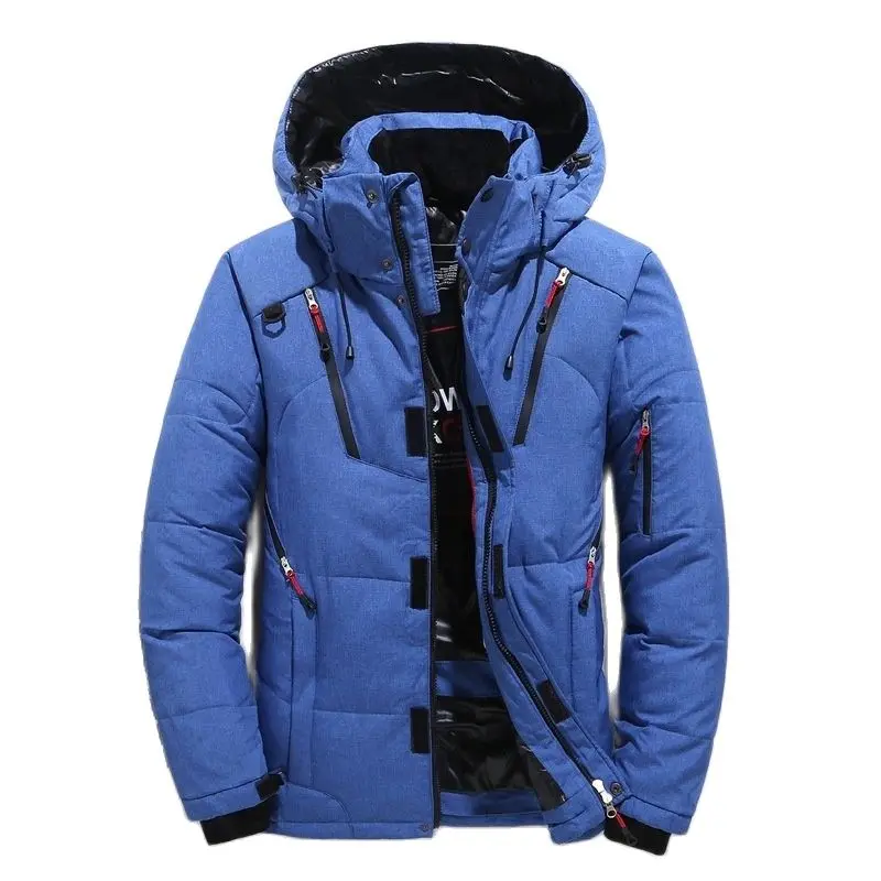 Alta qualidade para baixo jaqueta masculina inverno parkas homens pato branco para baixo jaqueta com capuz ao ar livre grosso quente acolchoado casaco de neve oversize M-4XL