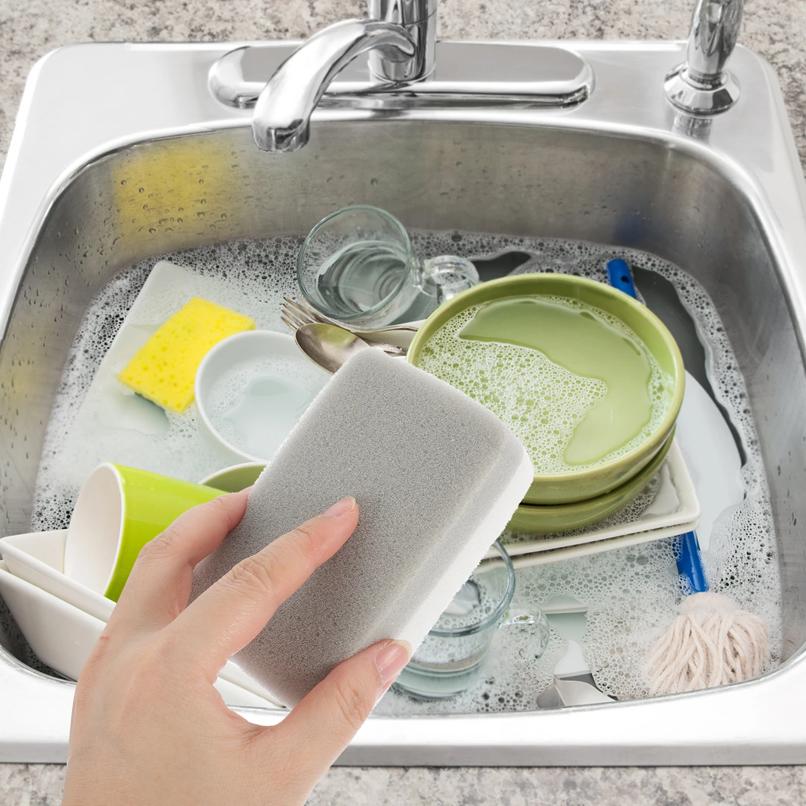 

10Pcs Reusable Dish Sponges Kitchen Cleaning Sponge Set for Dishes Pots Walls Tabletops Efficient Thorough Cleaning