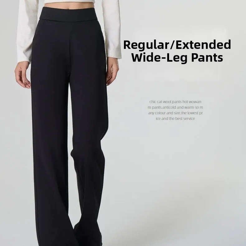 المرأة عالية الخصر واسعة الساق دعوى السراويل ثنيات مستقيم بلا طويل القامة حجم بناطيل كاجوال ربيع 2025 جديد وصول قسط #1