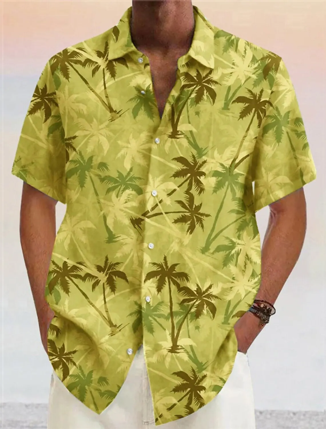 

Fashion Men's Shirt coconut tree 3D print Summer Short Sleeved Shirts Oversized Casual Hawaii Beach vacation Men's Clothing