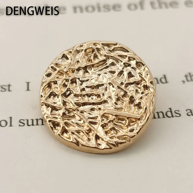 Gold runde flache Retro Metall knöpfe für Kleidung Mantel Jacke Anzug Blazer dekorative DIY handgemachte Näh knöpfe für Kleidung neu – Detail 5