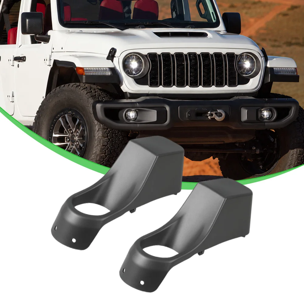 2 Piezas de Cubiertas Decorativas para Faros Antiniebla Delanteros para Jeep Wrangler Rubicon Sahara Sport Willys 2024-2026 68552565AA