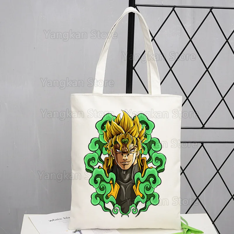 Jojos Bizarre Adventure Shopper Bags for Women Resuable Tote Bag Harajuku Large Capacity Shopping Bag Anime Printing