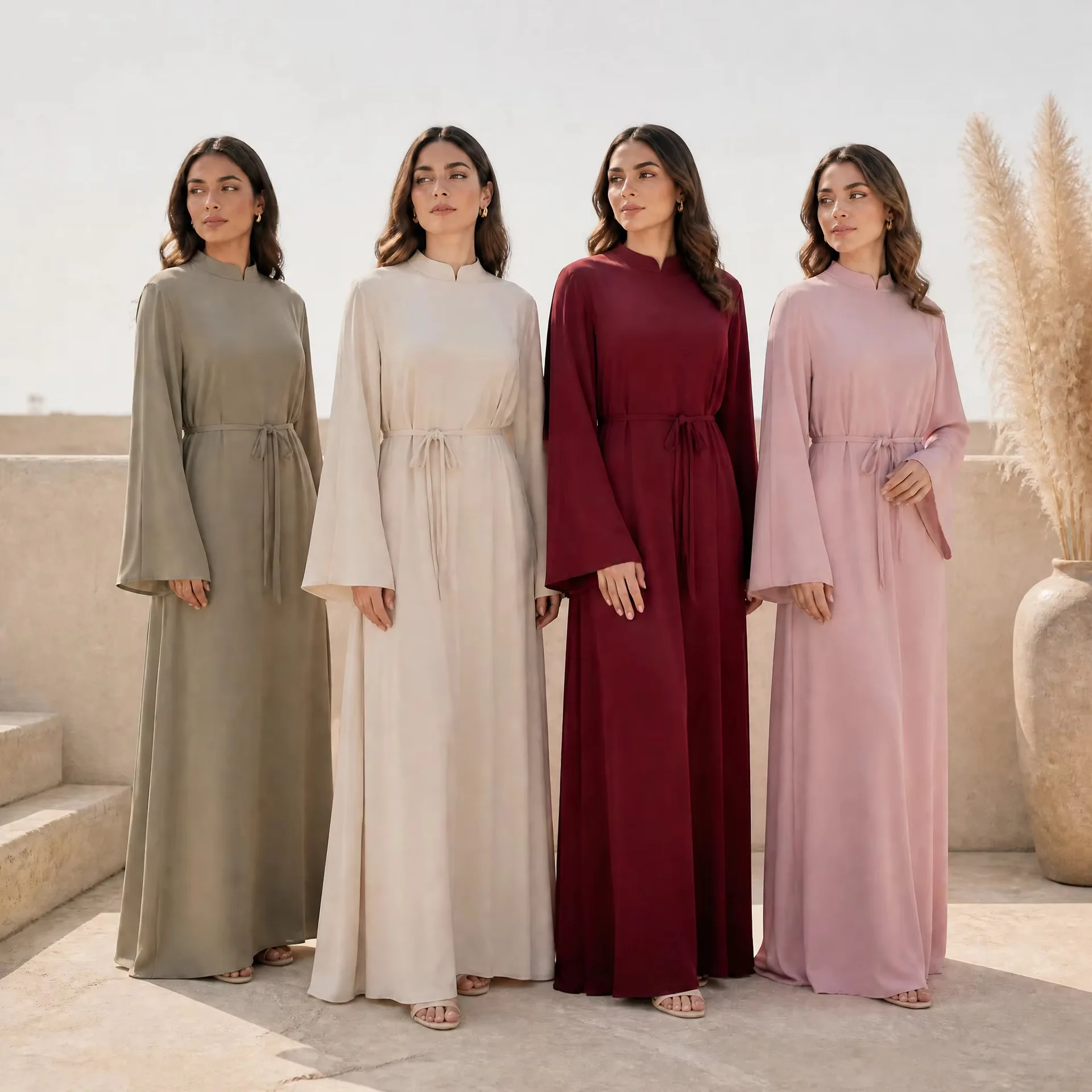 Dress Women Eid Muslim Modest Dresses Jalabiya Abaya Ramadan Sashes Vestidos Dubai Abayas Morocco Kaftan Islam Arab Long Robe