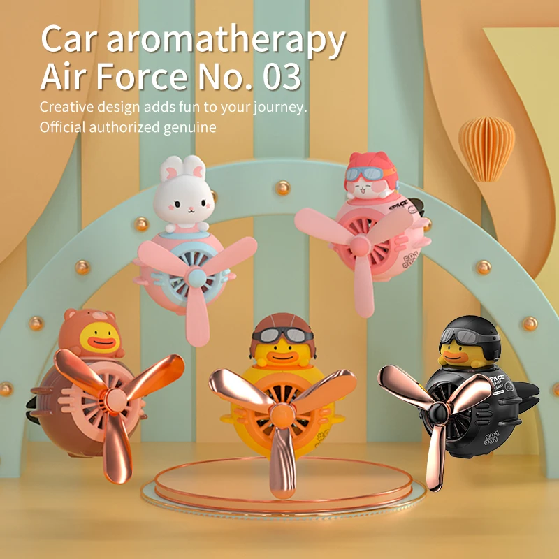 1PC Car Magnetic Cute Cartoon Figure Air Outlet Clip Aromatherapy - Complimentary Two Unscented PE Tablets and Two 5ml Bottles