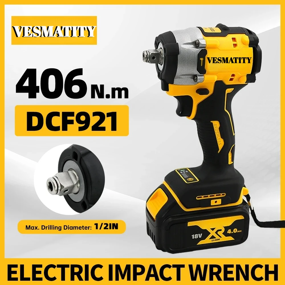 DCD921 Cordless Wrench 1/2 in Cordless Impact Wrench Variable Speed Charging Wrench DCF921 for DEWALT Battery