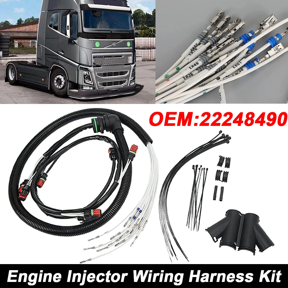 

High Quality 22248490 Engine Wiring Harness Kit, Durable ABS Injector Cable Harness For Volvo Truck FM FH D13 Engine