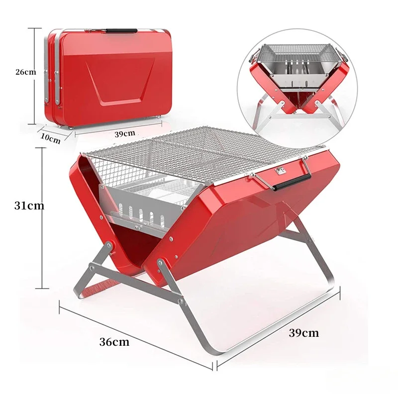 Mini Barbecue Stove Stainless Steel Folding Portable Charcoal Stove Table Top Small Stove