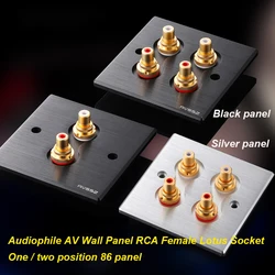 1/2 Position 86 Panel 5mmThick Audiophile AV  Brushed Panel Banana Female Plug Speaker Gold-plated RCA Socket Blank Panels