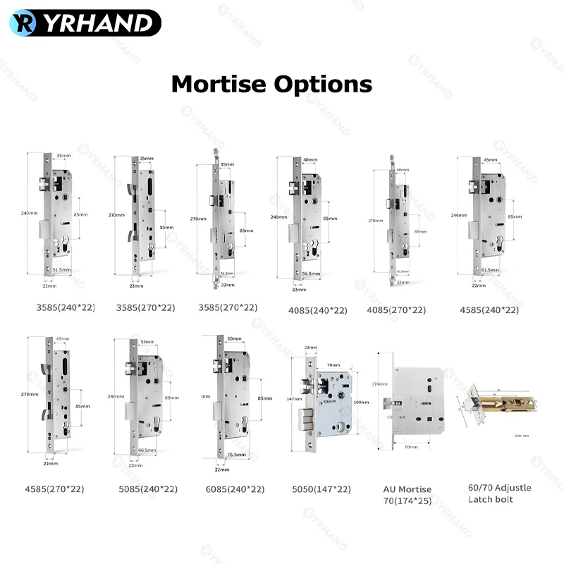 YRHAND Tuya Smart Door Lock para casa, impressão digital, impermeável, à prova de fogo, App Control, WiFi