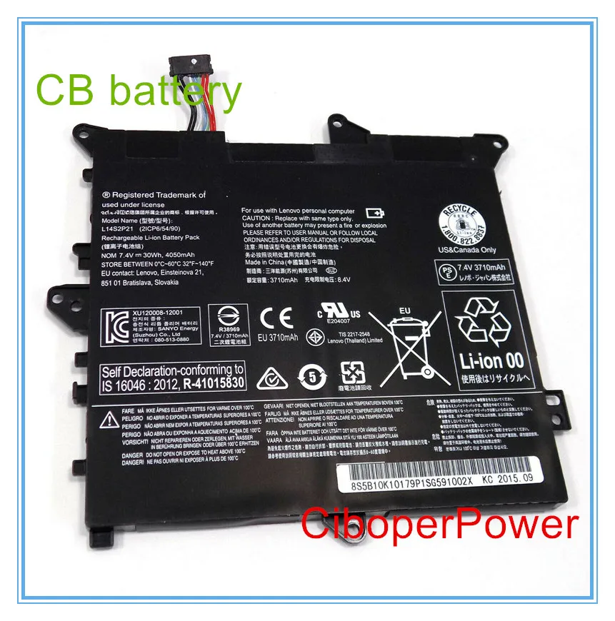 Original quality Laptop Battery For L14M2P22 Battery For 3 Series Laptop 80LX 5B10H09630, 5B10H09632,L14S2P21