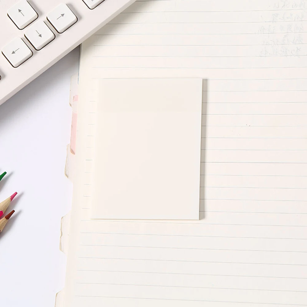 Transparent Solid Color Sticky Notes Waterproof Perspective Sticky Notes Student Office Stationery Notes Notepad Index Stickers