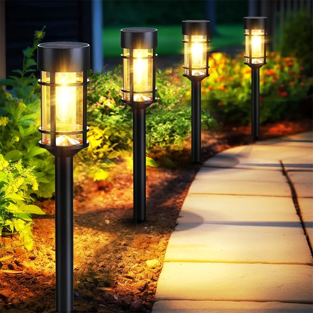 2PCS Solar Pathway Lights Waterproof Upgraded Walkway Landscape Outdoor Driveway Lights for Yard Lawn Patio Garden Decor