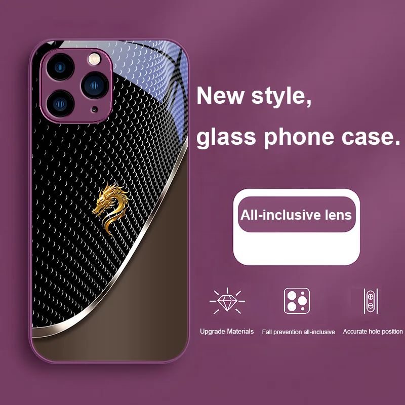 Business Leader White Rose Purple For Iphone 15 14 13 12 11 Pro Max X XS XR 7 8 Plus 2020 2022 SE Tempered Glass Phone Case