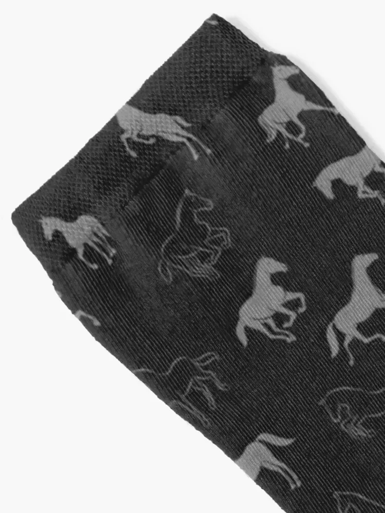 Horses, dark grey Socks golf Hiking boots hiphop crazy Boy Socks Women's