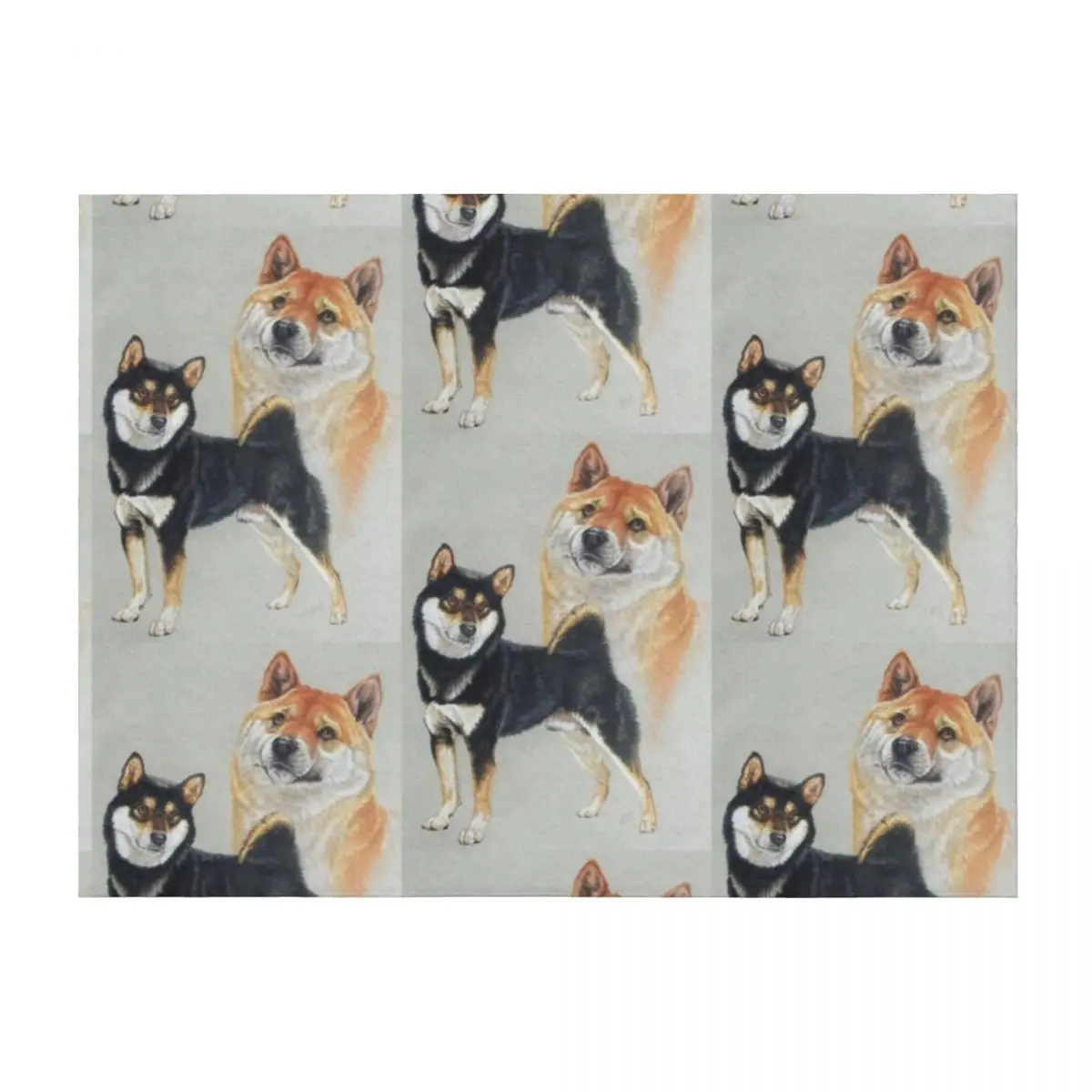 

Shiba Inu Gallimaufry Throw Blanket Personalized Gift warm for winter Custom Quilt Blankets