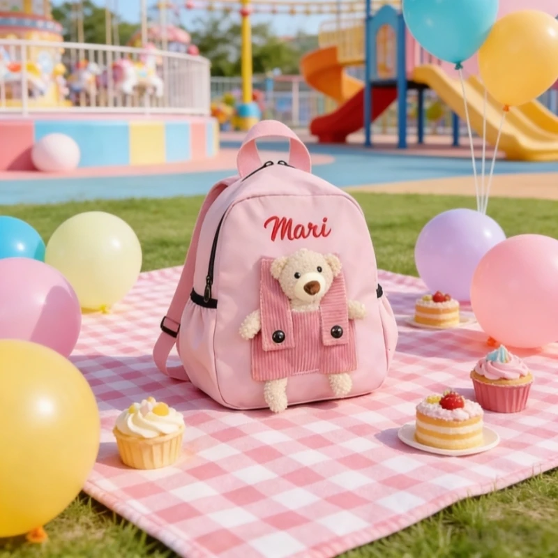 

Персонализированный детский рюкзак с милым медведем, легкий, водонепроницаемый, для детского сада и школы, подарок для детей