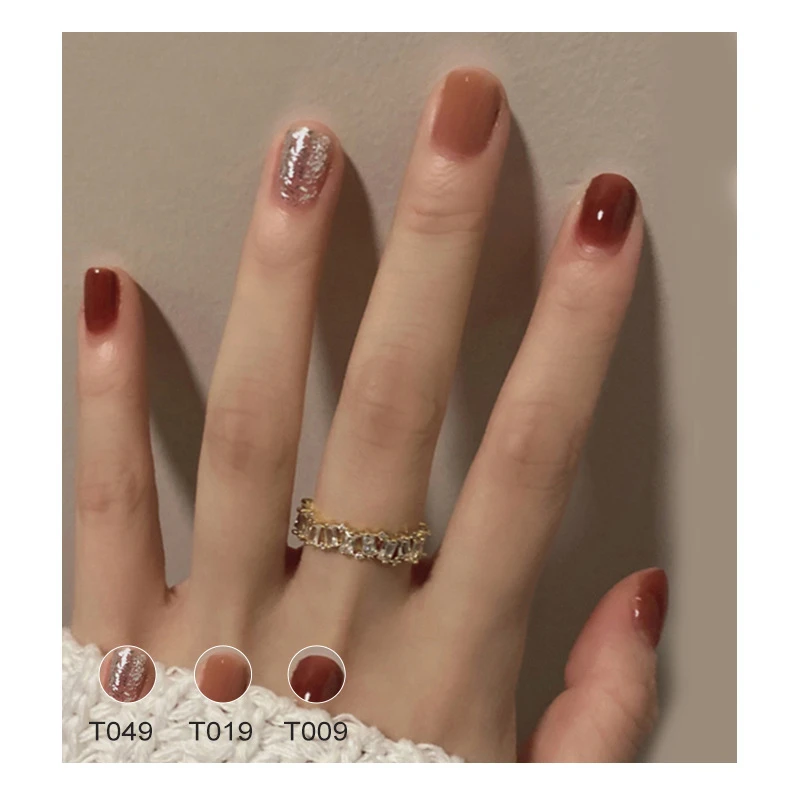 Stevige Nagellak In Een Blik Vol Herfst/Winter Tinten Van Doorschijnende Thee Bruine Rode Vaste Crème Gel Nail Art Tool