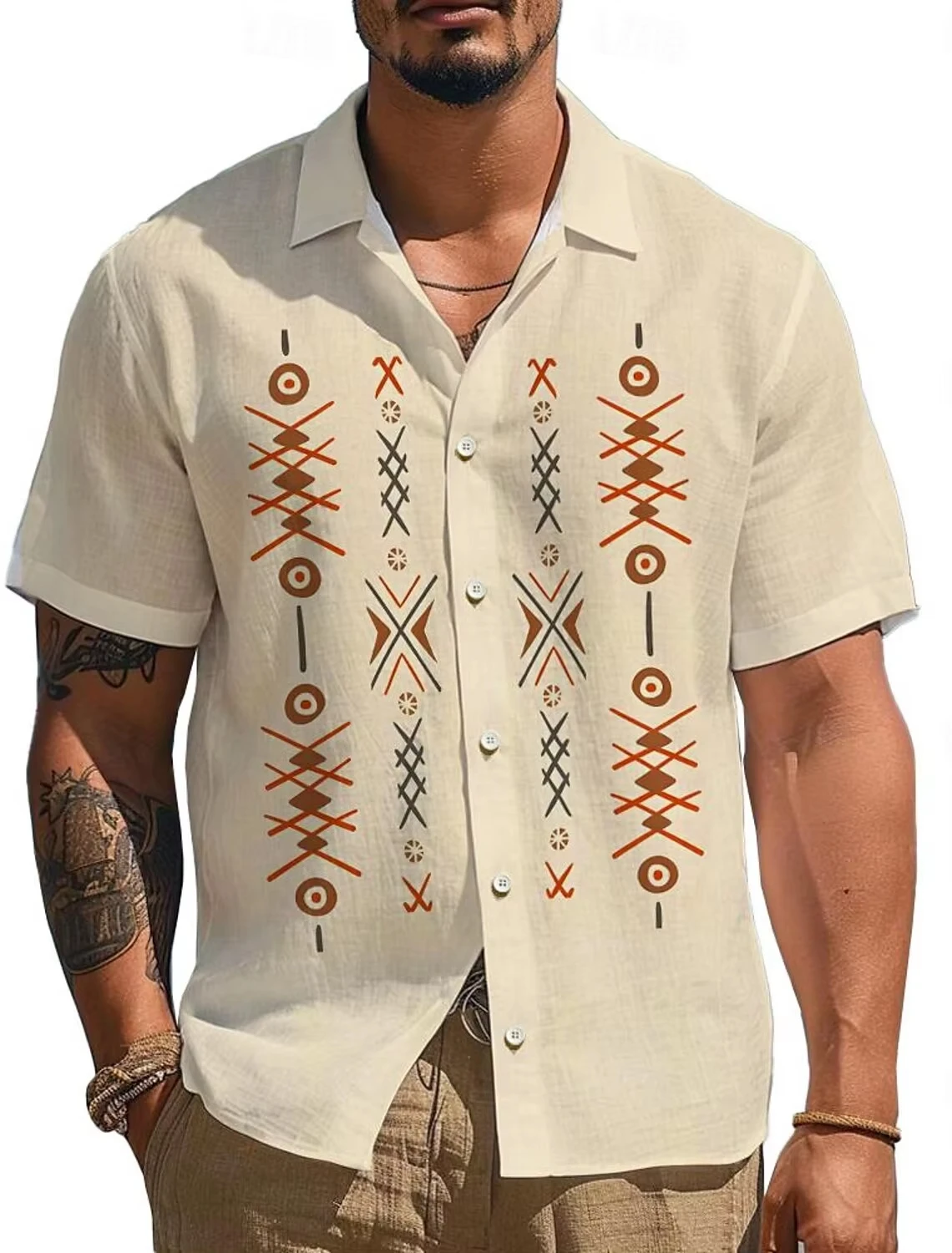 

Summer Man Short Sleeve Ethnic Style High Luxury Bench Shirt Daily 3D Print Shirt Outdoor Casual Oversize Daily Shirt For Man