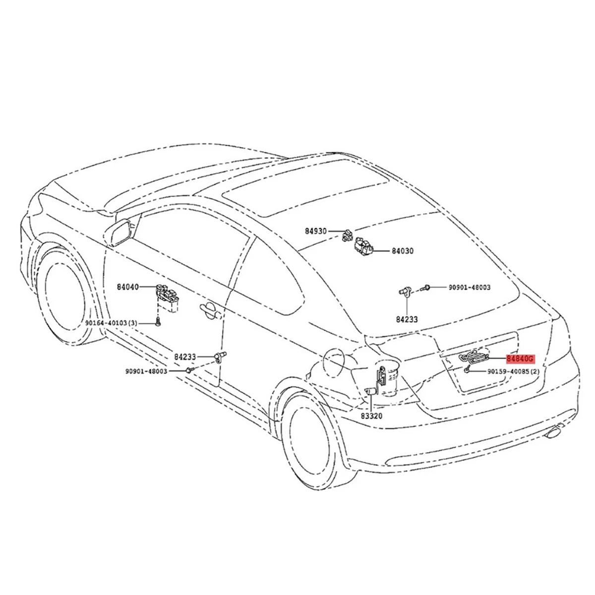 Car Trunk Liftgate Release Switch 84840-21010 for Lexus GS300 GS430 LS460 LS600H RX300 RX350 Rear Tailgate Opener Switch