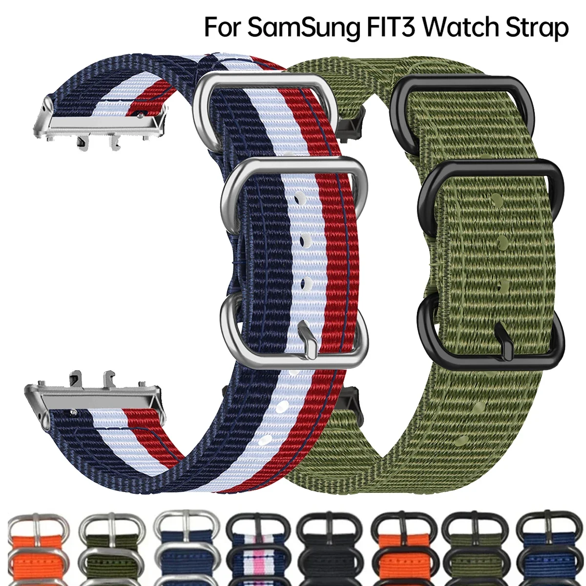 Nylon Loop Strap for Samsung Galaxy Fit 3 Adjustable Elastic Bracelet Watchband for Samsung Galaxy Fit3 Canvas Band Accessories