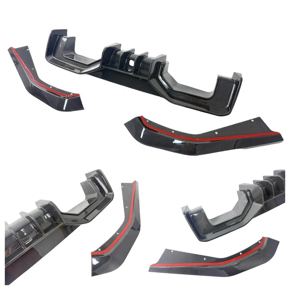 AD Style Dry Carbon Fiber Rear Bumper Diffuser Lip 3-PC for  G80 M3 G82 M4 2020+