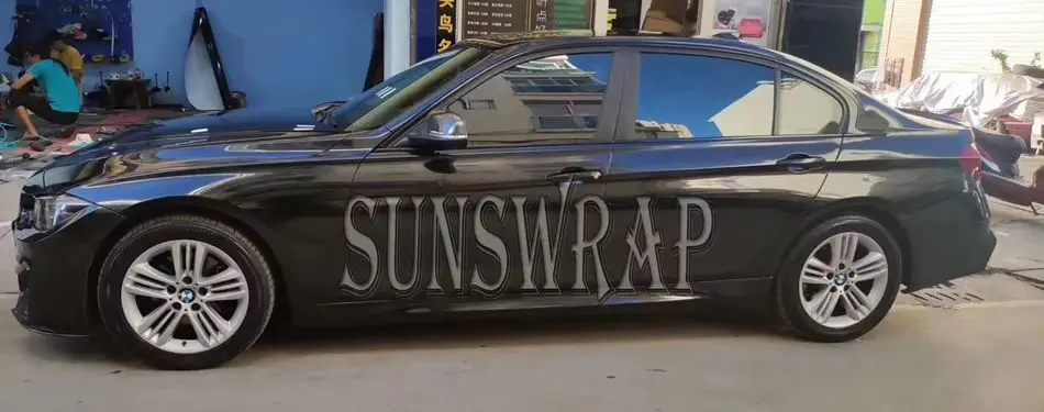 Top Quality Super Gloss Metallic Black Car Wrapping Vinyl Stickers Vehicle Car Wraps With Bubble Free 5x59ft/roll