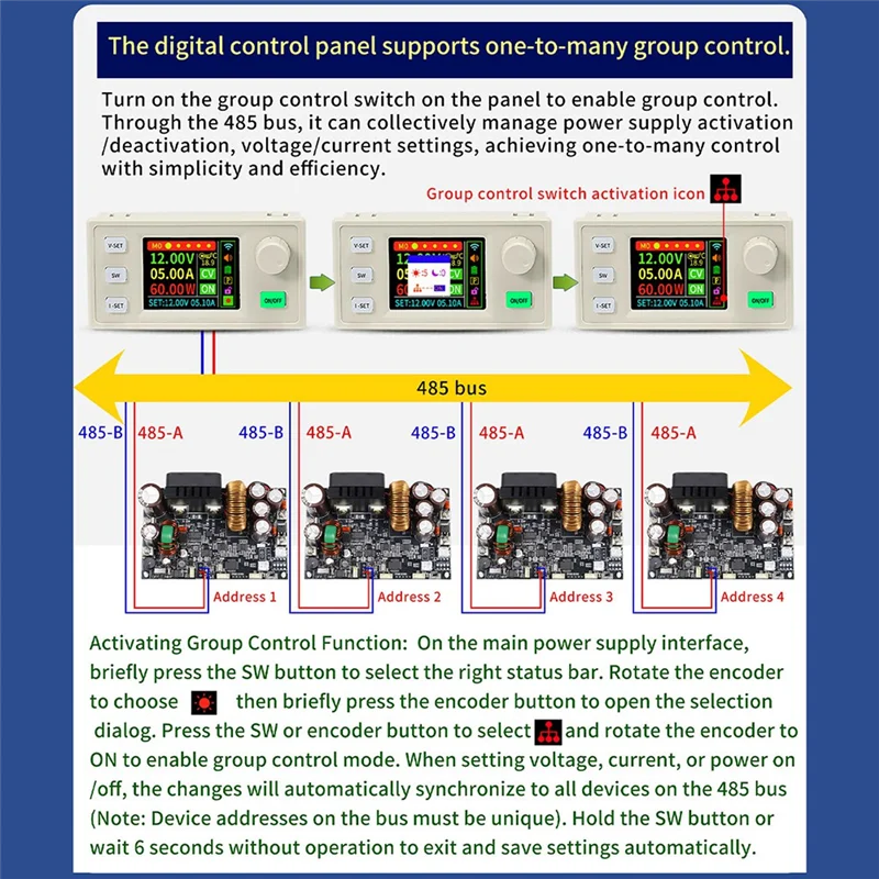 B92B-XY7025S CNC DC Buck Boost Converter 25A 1750W Laboratory Power Regulator Constant Voltage And Current Charging Module