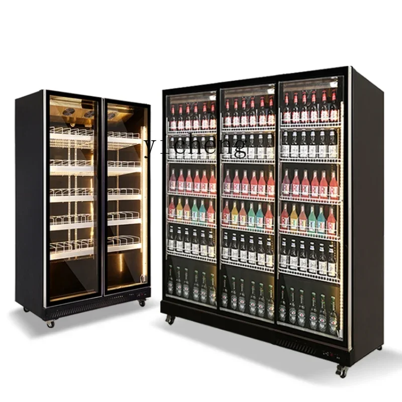 

Hot sales Refrigerated Display Cabinet Commercial Four-Door Refrigerator Supermarket Fresh Cabinet Three-Door Drinks Cabinet