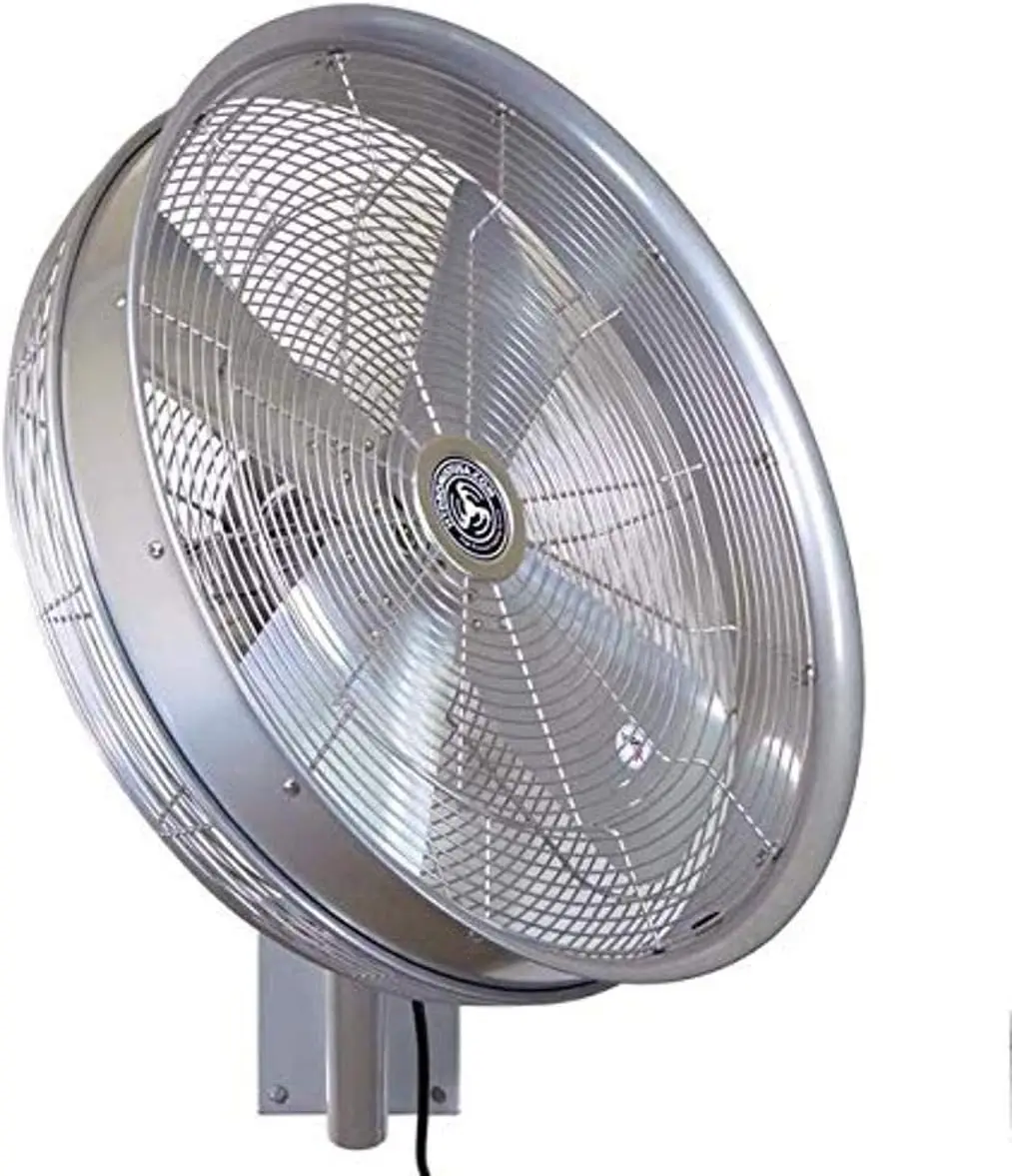 Wall Mounted Outdoor-Rated Fan, 3-Speed Control on Cord, Alum Fan Blade, Mounting Bracket and Black Cover