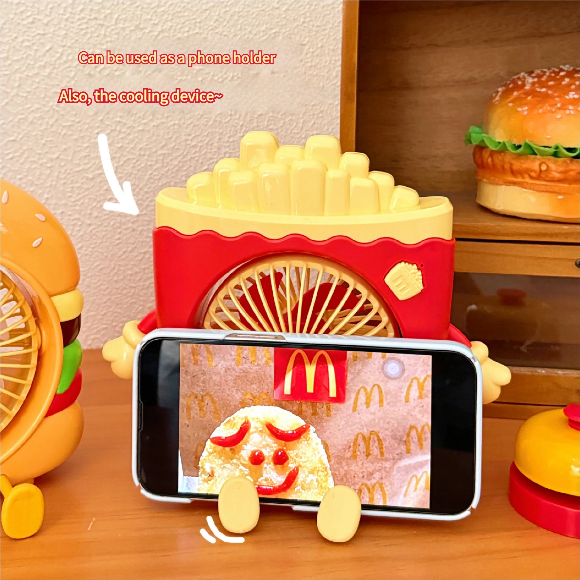Foldable Egg Roll Cooling Fan Quiet Strong Wind USB Charging Multifunctional Desk Fan with Phone Stand for Home And Travel