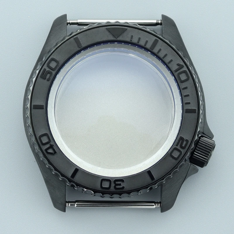 

42mm PVD Black Ring Watch Case With Sapphire Crystal for Seiko NH35 NH36 NH70 4R36 Movement 28.5mm Dial Skx007 Watch Case Mods