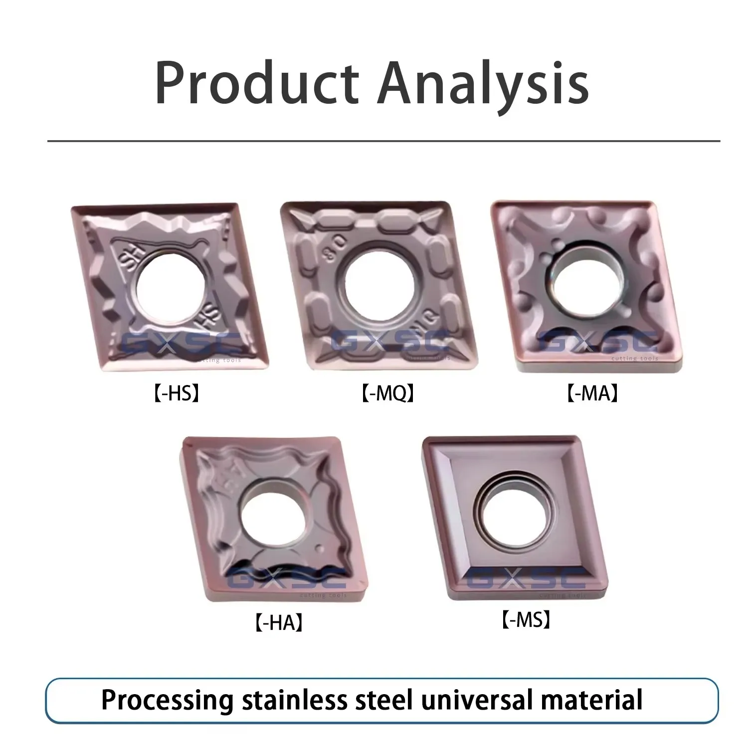 DESKAR Stainless Steel Outer Circular Blade MA MS MQ HS HA Slot Type Rhombus Turning Blades CNMG Series Numerical Control Insert