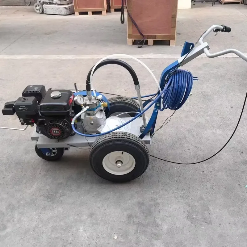 6Hp Cold Solvent Road Marking Machine for Community Park Plastic Track Small Hand Pushing Line Painting Equipment