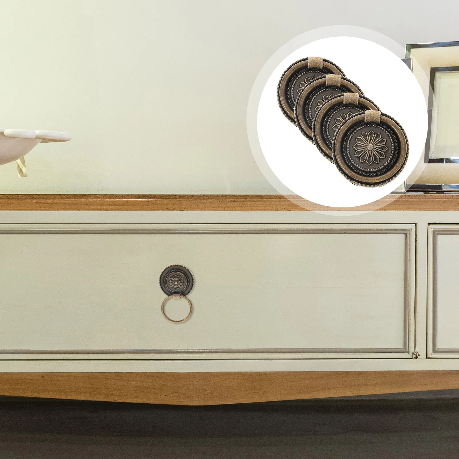 4 قطعة مقبض درج خمر مقبض كابينة الرجعية سبائك الزنك الأثاث سحب للمنزل ديكور درج استبدال خزانة