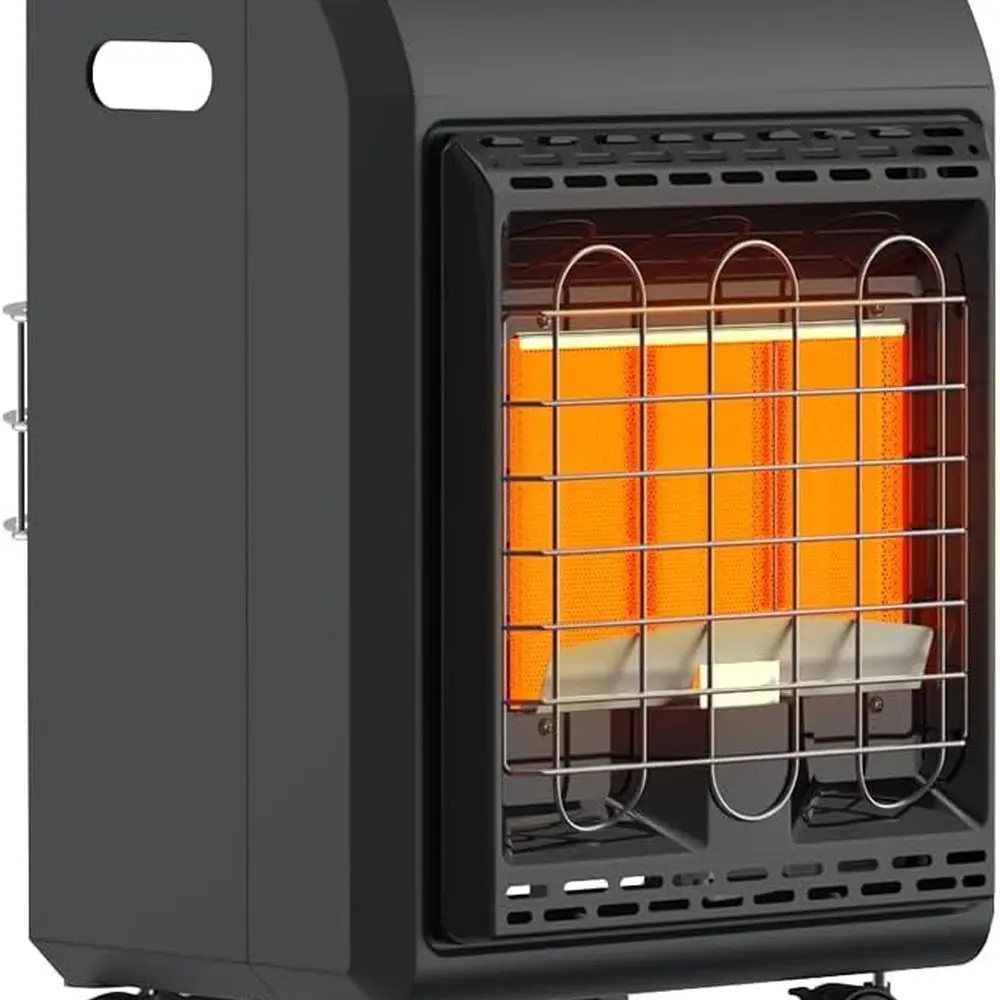 

Propane Heater 18000 BTU Outdoor LP Gas for Patio, Garage, Camping, Shop - 450 Sq. Ft Heating, ODS & Tip-over Protection, Gas Re