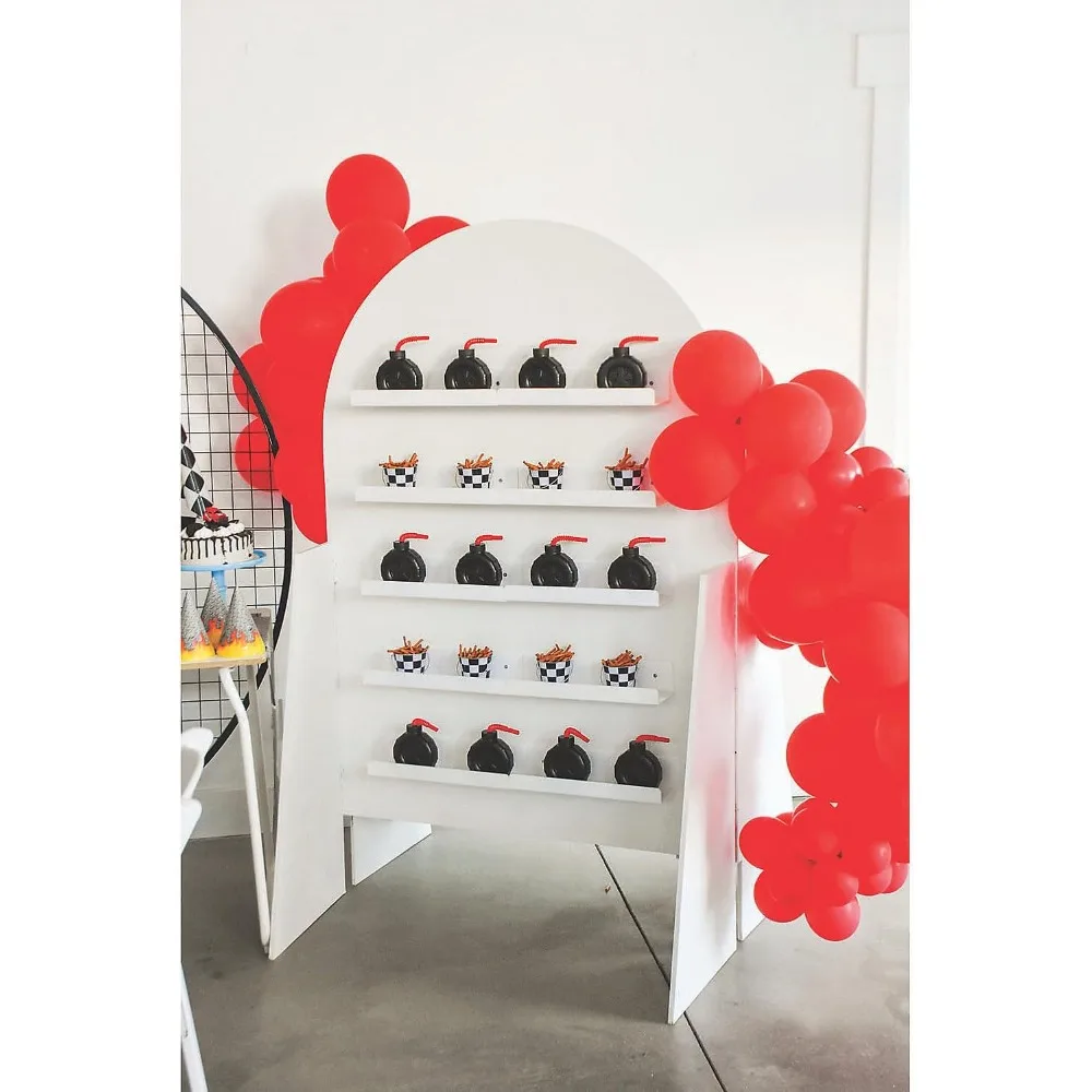 أكواب سائبة على شكل إطار - لوازم حفلات أعياد الميلاد الممتعة والفريدة من نوعها للشاحنة والسيارة، أكواب بلاستيكية خالية من مادة bpa سعة 12 أونصة مع شفاطات 7.5 بوصة #3