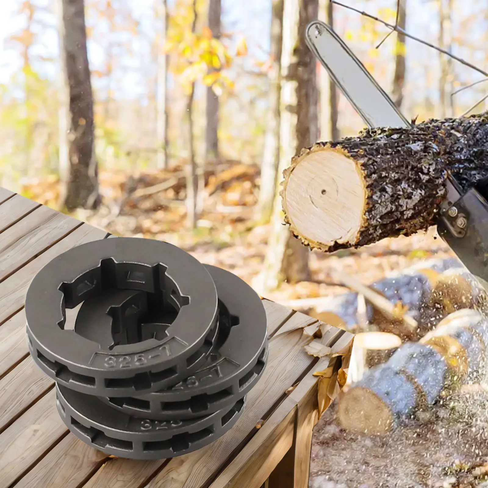 Complete Your For Chainsaw Setup with This Set of Three Chain Sprocket Rims Featuring a Standard Pitch of 0 325